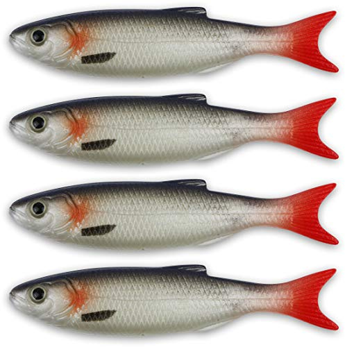 Storfisk fishing & more 4er Set Gummifische Kunstköder zum Raubfischangeln in wiederverschließbarer Kunststoffverpackung