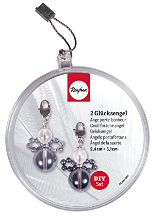 Rayher 14843572 DIY-Set Glücksengel, dunkelgrau/hellgrau