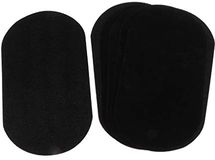 Sharplace 6pcs Samtstoff Ellbogen - und Knieflicken zum Aufnähen oder Aufbügeln, ovale Flicken für Ellenbogen und Knie Applikation (Farbe Auswählbar), Schwarz