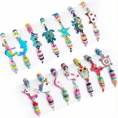 LovesTown 14 PCS Bracelets for Girls, Kids Bracelets Friendship Braided with Animal Woven, Dress Up Toddler Play Jewelry Girls Party Favors Kindergarten Graduation End of Year Student Gifts