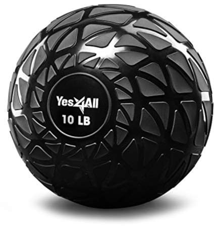 Yes4All NZQD Slam Balls 4,5 – 18,1 kg/Slam Medicine Ball Version/Sandfylld träningsboll, lämplig för crossfit träning och styrketräning (svart) – 4,5 kg, dynamisk svart