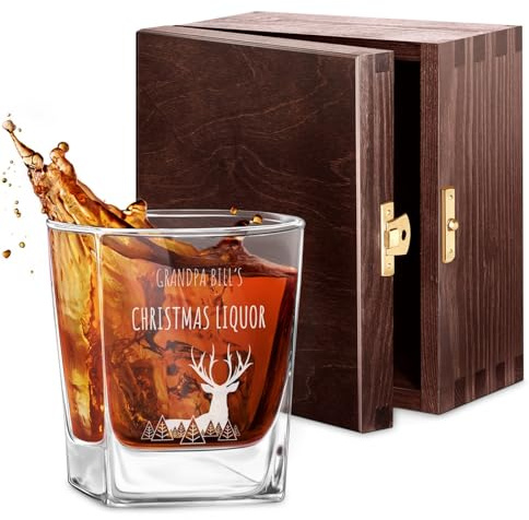 Maverton Universal Whiskey Glass, Drinking Glass Cup, Liqueur | Personalised Tumbler for Whiskey and Scotch, Personalised Whisky Gifts for Man, Stylish Item idea for Christmas