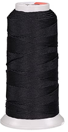 Langlauf Schuhbedarf Sattlergarn - Polyester Ledergarn in Handwerksqualität (200 m/Stärke 8/3) I extrastarkes Polstergarn Nähgarn - Reißfest - UV-Beständig - Outdoor Nähgarn für Leder (Schwarz)