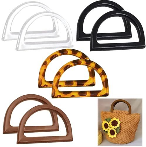 Taschenhenkel, Tadpolez 8 Stück D-Form Taschengriffe, Handtaschengurt | D-Form Handtasche Griff,Handtasche Griffe Ersatz,Für Die Herstellung Von Taschen Geldbörse
