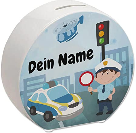 Spardose für kleine Jungs - personalisiert mit deinem Namen - als Geschenkidee zur Einschulung oder zur Taufe um Geld zu sparen für Träume und Wünsche von einem Kind