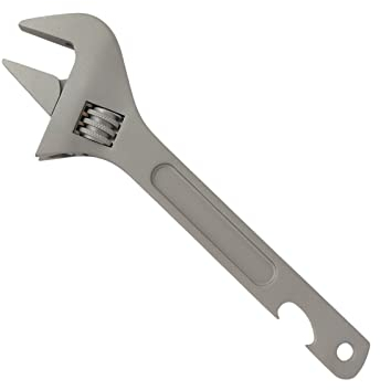 RISON-Titanium Wrench, 150mm Fine Jaw Adjustable Wrench, 20mm Jaw Capacity, 2 in 1 Portable Silver GR5 Titanium Multi-Tool mit Flaschenöffner Funktion, Titanium Wrench für EDC Backpacking Tools