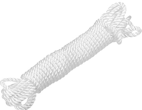 sourcing map Torcida Albañil Línea Nylon Cordel Cuerda Cordón Blanco 10M/32.8 Pies 8mm Diámetro para Redes, Paisajismo, Hogar Mejora, Bricolaje Proyecto, Artesanía, Albañilería