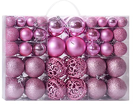 MOBEBI Christbaumkugeln,Weihnachtskugeln,Weihnachtskugeln 100 Stück Christbaumkugeln for Aufhängen Christbaumkugeln Set Christbaumschmuck Kugeln for Aufhängen Set mit Aufbewahrungsbox