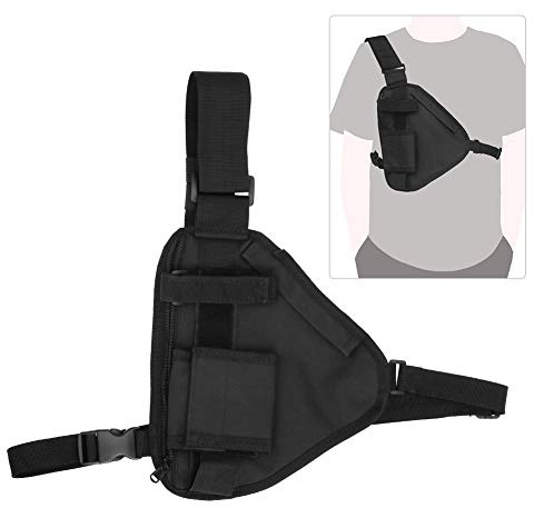 Yosoo Health Gear Funkholster Brusttasche Walkie Talkie Weste – Verstellbare Trageschlaufe Mehrlagentasche 10,2 x 6,7 Zoll