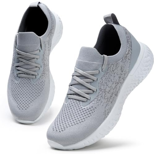 HKR Damskor Sneakers Memory Foam Trainers Atletiska Löparskor Bekväma Promenadskor Lättvikts Tennisskor Ljusgrön 36 EU