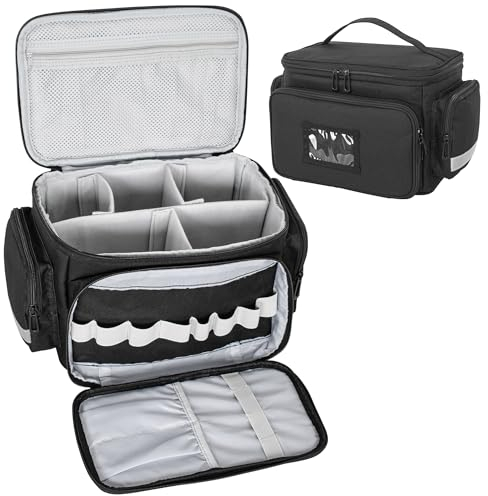 Jamiukro Erste Hilfe Tasche Leer, Notfalltasche für Krankenschwester, Häusliche Pflege,Medizintasche Reise Aufbewahrungstasche, Pillenflaschen-Organizer, Schwarz