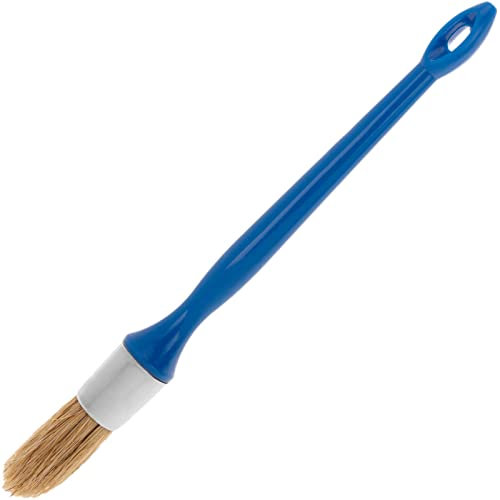 PrimeMatik - Brocha Redonda para Pinturas y Barnices número 6 de 6 mm de diámetro Color Azul