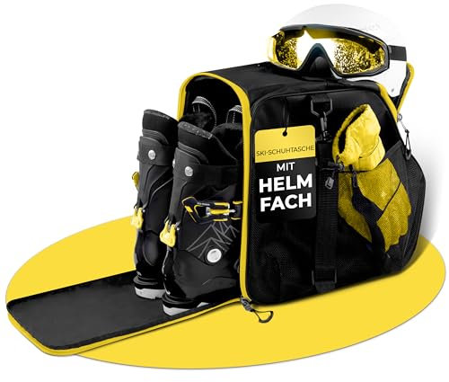 STYNGARD Skischuhtasche mit Helmfach und Stiefelfach [40 L] - Ski Stiefeltasche mit Umhängefunktion und Stauraum für Skizubehör - Tasche für Skischuhe Modell Zermatt