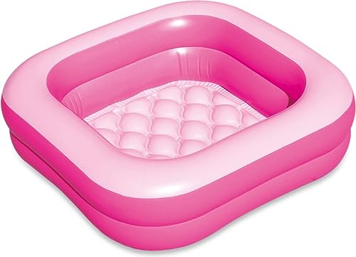 Summer Waves Piscine, pataugeoire gonflable amovible pour tout-petits, piscine familiale, arrière-cour, piscine pour enfants, 86 x 86 x 25 cm | Rose