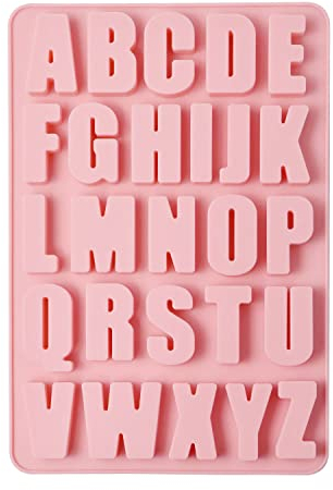 NIXRET Silikonform 26 Buchstaben Alphabets UV Resin Gießform Antihaft Epoxidharz Formen Zahlen Fimo Formen für Schmuckherstellung Kreiden Schlüsselanhänger Anhänger Dekoration DIY Basteln