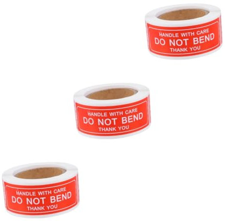 TEHAUX 450pcs Fragile Warning Tape Labels for Clothes Self-Adhesive Name Labels Stickers Bin