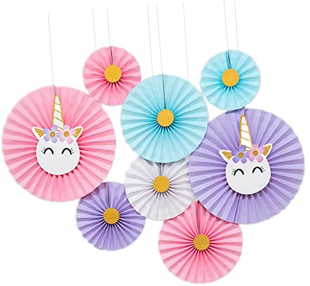 PRETYZOOM 8stücke Papier Fächer Blumen Dekoration Für Partys Hochzeiten Geburtstage Bunte Fan Flower Ornamente Für Und Fensterdekoration Umweltfreundliches Material