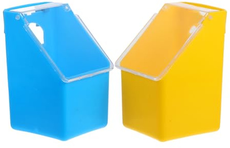 BESPORTBLE Mangiatoia per Piccioni Appendini Multifunzione Coperchio 2 Pezzi in Plastico Blu Contenitore Pratico per Mangime per Gabbia Uccelli