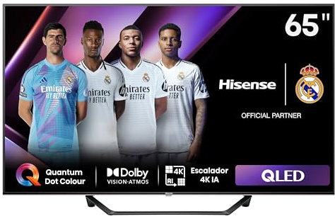 Hisense 65A7NQ - QLED Smart TV, 65 Pulgadas, con Quantum Dot Colour, 60Hz VRR 120 fps, Dolby Vision, Bluetooth&HDMI, Compartir en el televisor, Alexa Built-in (Nuevo 2024)