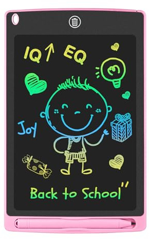 GUYUCOM Kinder Zeichentafel 8,5 Zoll, Spielzeug ab 2 3 4 Jahre, Elektronisch Schreibtafel, Geschenk zum Geburtstag und Weihnachten für Mädchen (Rosa)