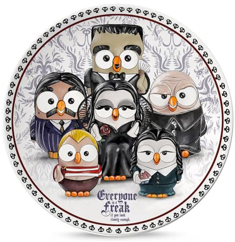 Egan Plato de pizza de porcelana The Addams Family