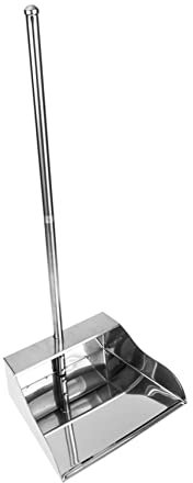 Cabilock Recogedor De Basura Hogar De Acero Inoxidable Grueso, Pala Mango Largo, Tamaño Grande, Diseño Sin Escalones, Limpieza Doméstica, Herramienta para Recoger Polvo y Residuos