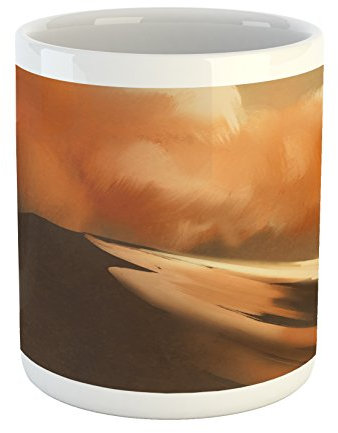 Coffee Tea Cup Mysterious Shadow Man Walking Through Sand Storm In Desert Hiking Wind Hot Image Art Milk Tea Cup Funny Latte Cups Stylish Celebration Cup For Anniversary Fathers Day 11Oz