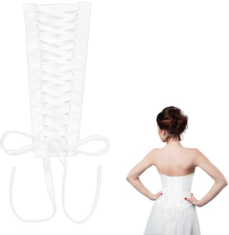 NBEADS Women's Wedding Dress Loops, Wedding Dresses Corset Kit Wedding Dress Zipper Replacement Adjustable Fit Satin Corset Back Kit Lace up for Prom Dress Wedding Dress