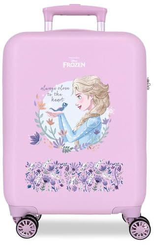 Disney Frozen Close to The Heart Valigia per Bambini Rigida Chiusura a combinazione Laterale 4 Ruote Bagaglio a Mano è realizzato in ABS, un materiale rigido e leggero., Viola, Taglia unica, Valigia