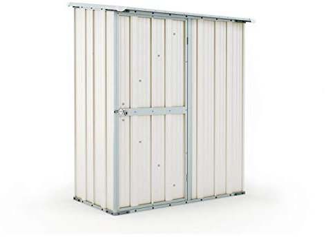 Notek Box in Acciaio Zincato Casetta da Giardino in Lamiera 1.55 x 1.00 m x h1.92 m - 50 kg – 1,55 Metri Quadri (Bianco)