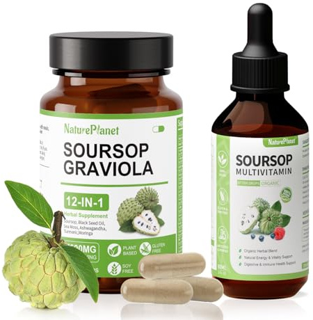 NaturePlanet Soursop Bitters Liquid Drops and Soursop Bitters Capsules Bundles