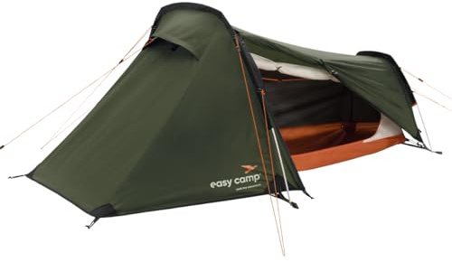 Easy Camp Sarek 1 Tunnel Tent, 1-Person, Lightweight Camping & Cycling, 38x12cm Pack Size, 1.8kg, WeatherGuard 3000mm Water Resistant