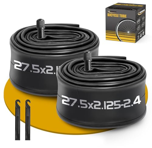 2er-Pack 27.5 Zoll Fahrradschlauch AV32mm Schrader Ventil kompatibel Reifenschlauch 27.5 x 2.125/2.20/2.25/2.30/2.35/2.40 Zoll Schlauch für Elektro/Mountain/Fahrrad
