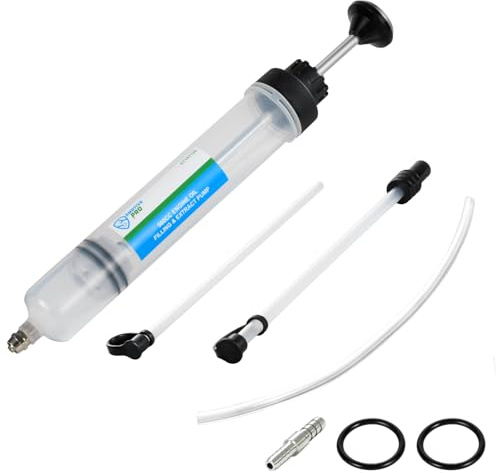 SMOTIVEPRO 500cc Oil Extractor Pump with Fluid Transfer Hose, Efficient Engine Oil Suction Syringe for Precise Oil and Fuel Changes