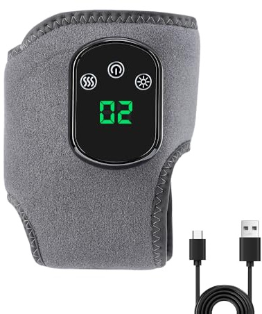 Electric Foot Massagers for Pain and Circulation, Heated Ankle Brace, Cordless Ankle Feet Massager with 5 Heat Level, Type-C Heated Compression Therapy with LCD Display for Ankles Pain Relief