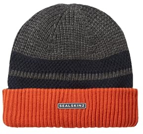 SEALSKINZ Waterproof Bittering | Cold Weather Textured Roll Cuff Beanie Grey Marl