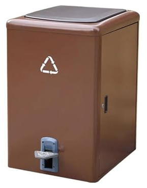 METTEOR Contenedor de Basura Comercial para Exteriores de 100L/120L con Tapa, contenedor de Basura metálico con Pedal (S)