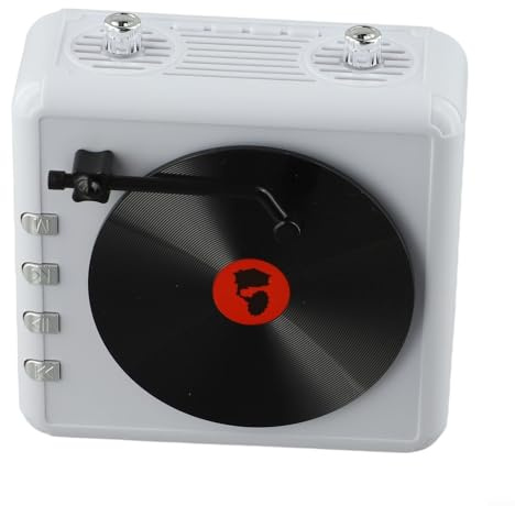 ZWEquipint Radio FM portatile con altoparlante integrato, lettore audio compatibile con Bluetooth retrò per uso domestico e esterno, batteria da 800 mAh, uscita 5 W, supporto per schede USB/TF (bianco