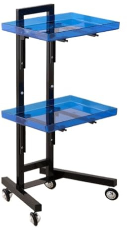GSACLKES Wagen, Modernes 2Tier Edelstaschönheit Trolley Rolliutility Cart Mit 4 Rädern Für Friseursalon Spablue Farbe/Blau/85 * 38 * 47 cm
