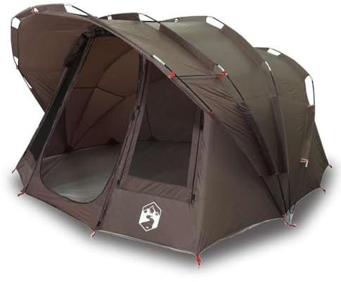 Tente de Pêche, Tente Dôme de Camping Imperméable pour Pique-Nique Randonnée Pêche 5 Personnes Marron imperméable