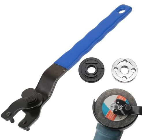QhgPnt Angle Grinder Adjustable Spanner, Angle Grinder Key, 1 Angle Grinder Wrench and 2 Pressure Plates, Quick Replacement of Grinding Wheels, Maintenance of Angle Grinders