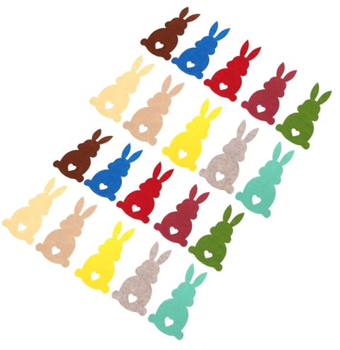 VALICLUD Hasen Geldhalter aus Filz Bunte Osterkorb Deko Praktische Kinder Münzspender Selbstgemacht Partygeschenk 20 Stück