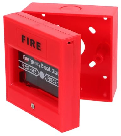 INOOMP Resettable Manual Fire Alarm Call Point Button Switch for Emergency Use in Traditional Fire Alarm Systems with Intuitive Operation Red