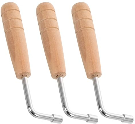 Leier Harfenschlüssel 3 Stück mit Innerem 4-kant Design | Holz und Stahl, Beige Ausführung, für Proben und Reparaturen, für Musiker und Enthusiasten