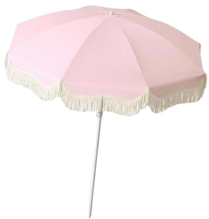 PETSOLA Parasol à Franges et Pompons, Protection Solaire pour Piscine, en Plein Air, Jardin, Terrasse, Patio Ou Balcon, Rose