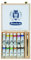 Schmincke – AKADEMIE Acryl, 12 x 60 ml-Tuben, 76 014 097, 12 brillante, hoch lichtechte Farbtöne im Holzkasten, 1 daVinci Pinsel, feine Künstler-Acrylfarben, kadmiumfrei, ideal zum Mischen