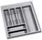 Emuca - Organizzatore di Posate, organizzatore cassetto Cucina, vaschetta portaposate, 6 Scomparti, modulo 50 cm, plastica, Grigio