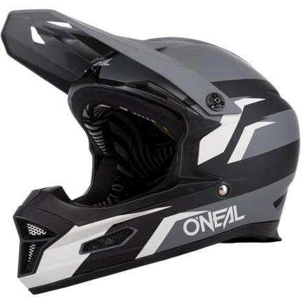 O'NEAL | Mountainbike-Helm | MTB Downhill | Robustes ABS, Ventilationsöffnungen für Luftstrom & Kühlung, ABS Außenschale | Fury Helmet Stage | Erwachsene | Grau Schwarz | Größe S