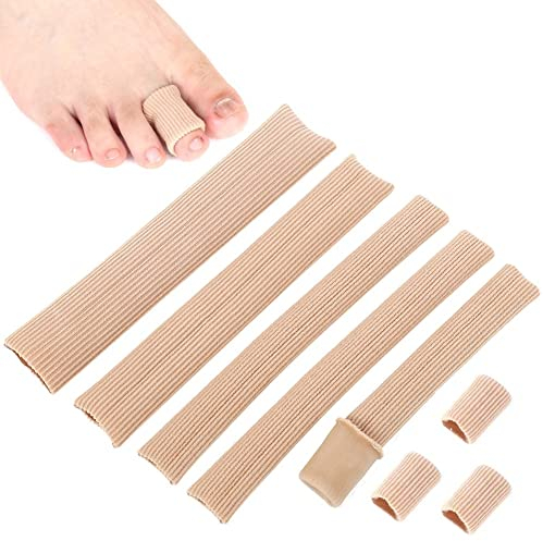 metagio 5 Stück Zehenschutz, Schneidbar Silikon Zehenschutz Toe Cushion Tube Schlauchbandage Gel Fingerbandage Fingerschutz Gel Zehenpolster für Corns Remover, Callus Kissen, Schwielen, 3 Größen