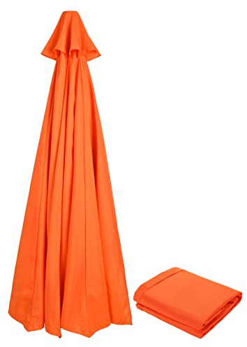 Ombrello rotondo da 3 m di ricambio per ombrellone da giardino per 6 costole per esterni con parte superiore di ricambio per ombrelloni, solo baldacchino, Arancione